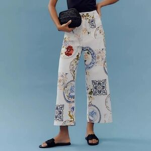 Anthropologie Floral Patchwork Wide Leg Pants - Multicolor